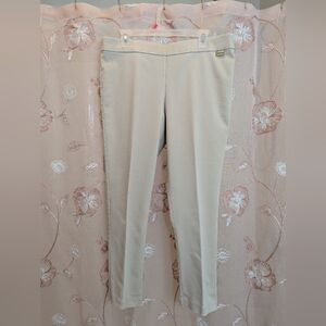 Calvin Klein Cream Trousers Straight-Leg Professional